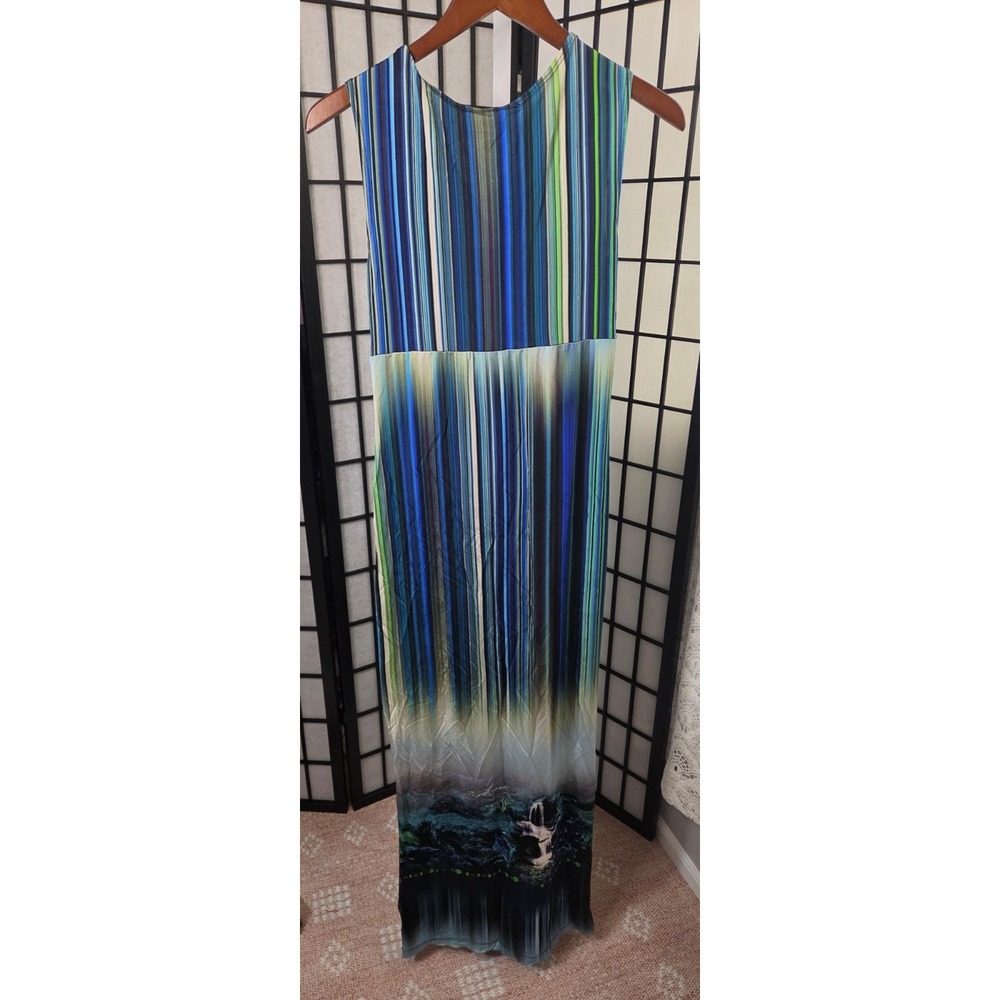 Eacha Womens Waterfall Tropical Maxi Dress Size Small - Picture 6 of 6
